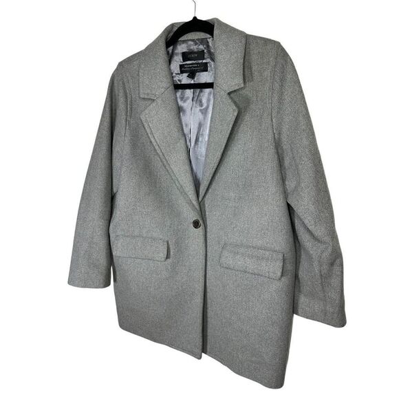 J. Crew Woman Grey Wool Melton Boyfriend Coat A8907 Sz 8 - Picture 4 of 12